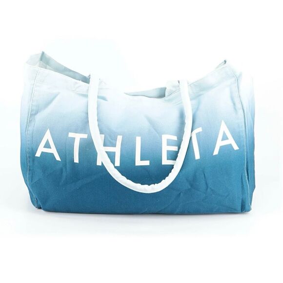 NWT Athleta Double Handle Ombre Canvas Beach Gym Tote Bag Blue One Size - Picture 2 of 8
